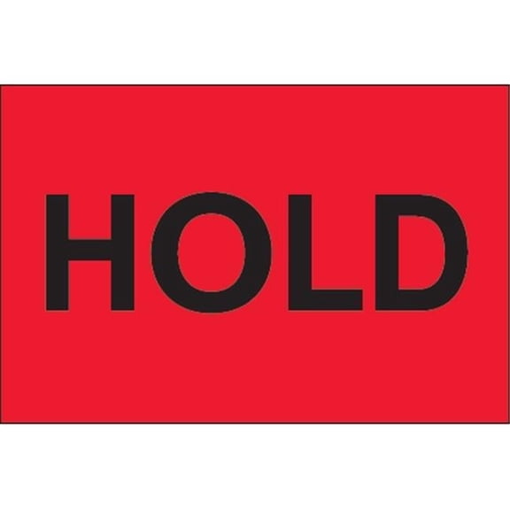 2 x 3 in. - Hold Fluorescent Red Labels - Roll of 500