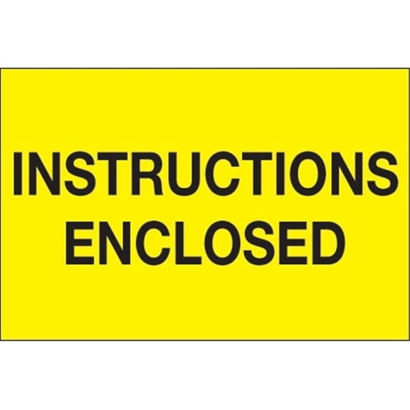 2 x 3 in. - Instructions Enclosed Fluorescent Yellow Labels - Roll of 500
