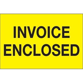 2 x 3 in. - Invoice Enclosed Fluorescent Yellow Labels