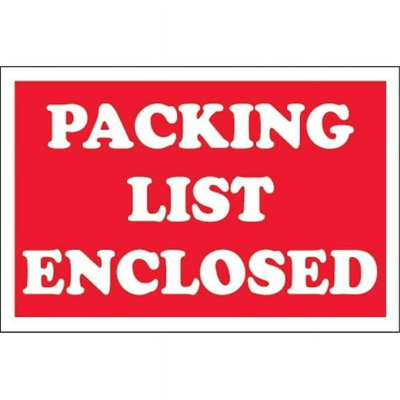 2 x 3 in. - Packing List Enclosed Labels - Red & White