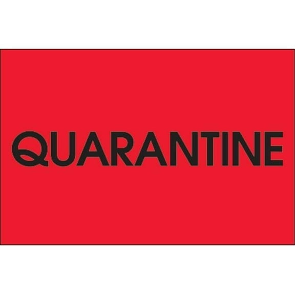 2 x 3 in. - Quarantine Fluorescent Red Labels