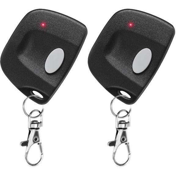 2 x 300 MHz Multicode Linear Garage Door/Gate Opener Remotes (with 10-position DIP switch and key ring); compatible replacements for models 3089, 3060, 3070, 308911, MCS308911, MCS306010, and MCS3070