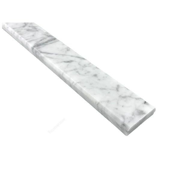 2 x 36 inches | Double Beveled Marble Threshold for Floor Transitions (White Carrara)
