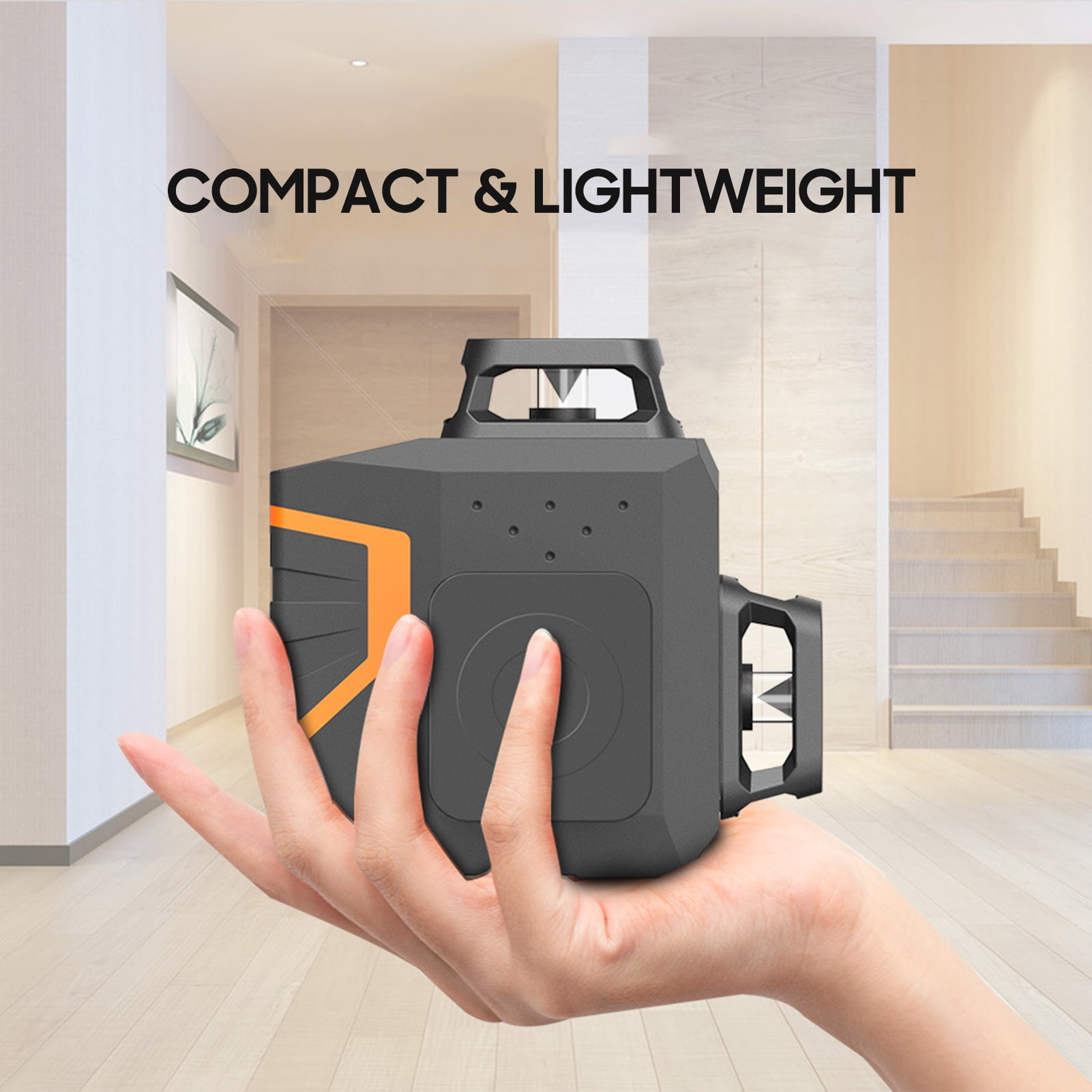 2 x 360 Tool 2D Cross Line Level with Bracket 30M/ 98FT Self Leveling 2 x 360-degree Horizontal and Vertical Green Beam Rechargeable 8 Lines Marker 4 Levels Brightness 4
