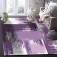 thumbnail image 1 of 2 x 3ft Geometric Purple Area Rug, Modern Outdoor Living Room Bedroom Area+Rug Carpet, Kitchen Rug Bath Mat Front Porch Floor Doormat Runner Rugs, Contemporary Abstract Painting White, 1 of 6