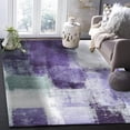 thumbnail image 1 of 2 x 3ft Indoor Area Rug, Purple Oil Painting Non Slip Carpet Pad Bathroom Mat, Gray White Art Abstract Geometric Kitchen Runner Area Rug For Bedroom/Living Room/Kids Room, 1 of 6