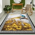 thumbnail image 1 of 2 x 3ft Peacock Bordered Area Rug For Living Room Bedroom, Black White Blue Rectangular Area Rugs Non-Slip Rug Washable Indoor Carpets For Dorm Office ﻿, 1 of 6