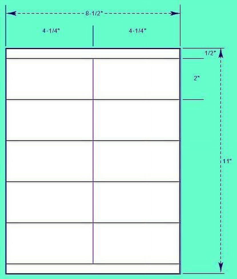 2" x 41/4" White Copier Shipping Labels, 10 Labels per Sheet 100