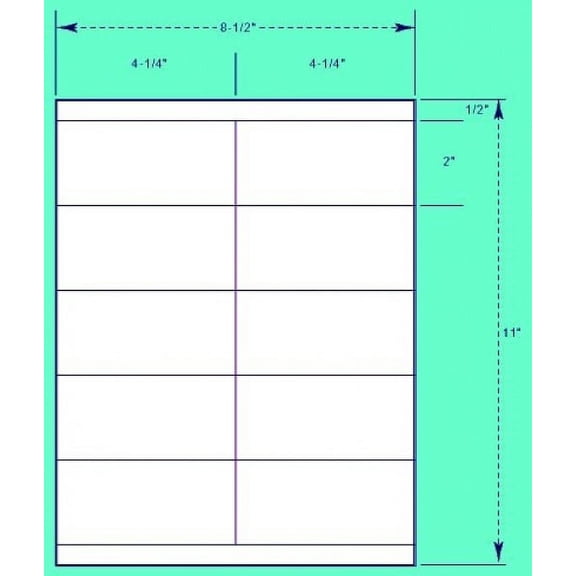 2" x 4-1/4" White Copier Shipping Labels, - 10 Labels per Sheet - 50 Sheets Per Pack.
