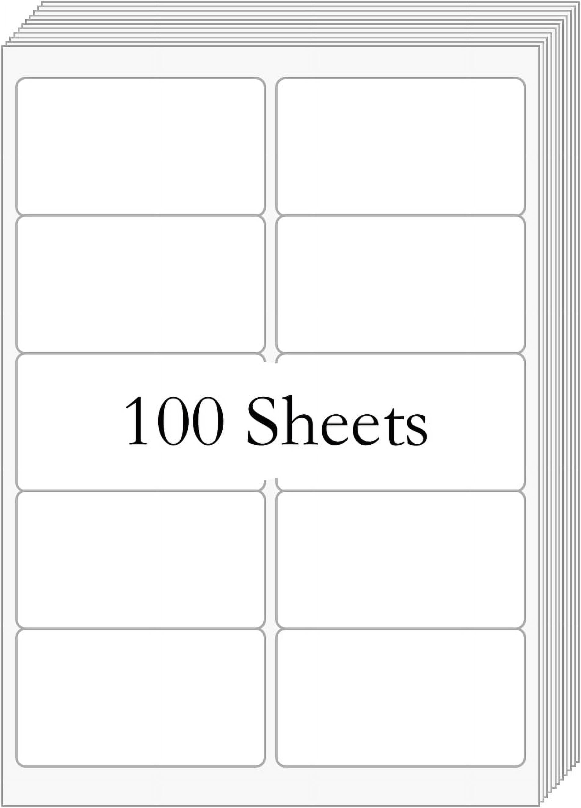 2” x 4” (1000 Labels) Shipping Mailing Labels, Printable White Sticker Label for Laser Inkjet Printer, Permanent Adhesive Mailing Address Labels for Packages Envelopes (100 Sheets)