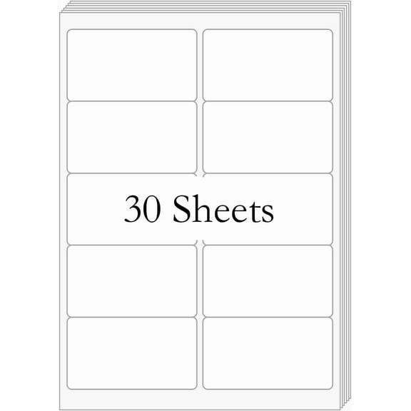 2” x 4” (300 Labels) Shipping Mailing Labels, Printable White Sticker Label for Laser Inkjet Printer, Permanent Adhesive Mailing Address Labels for Packages Envelopes (30 Sheets)