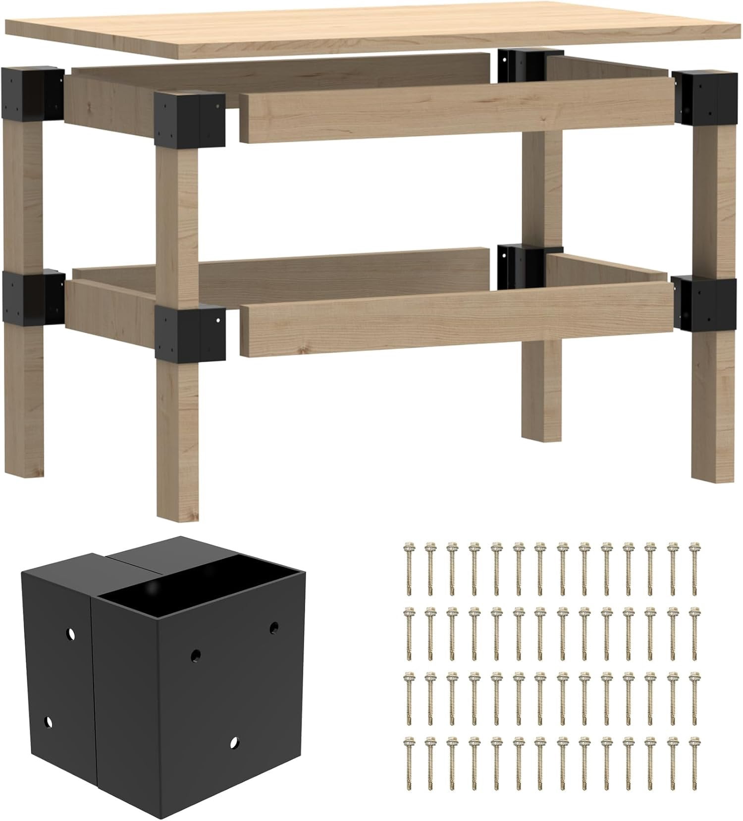 2' x 4' Basics Workbench Kit, 8 count Heavy Duty 3-Way Brackets for ...