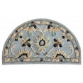 thumbnail image 1 of 2â€™ x 4â€™ Blue and Beige Floral Hearth Rug, 1 of 6