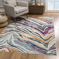 thumbnail image 1 of 2â€™ x 4â€™ Blue and Gold Zebra Pattern Area Rug, 1 of 7