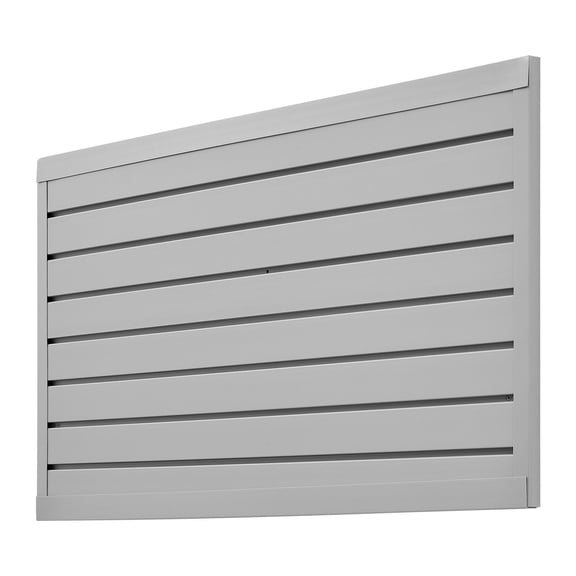 2 x 4 FT Modular PVC Slat Wall Panel, Grey Adjustable Slatwall Board, DIY Cuttable Wall Panel for Garage Storage