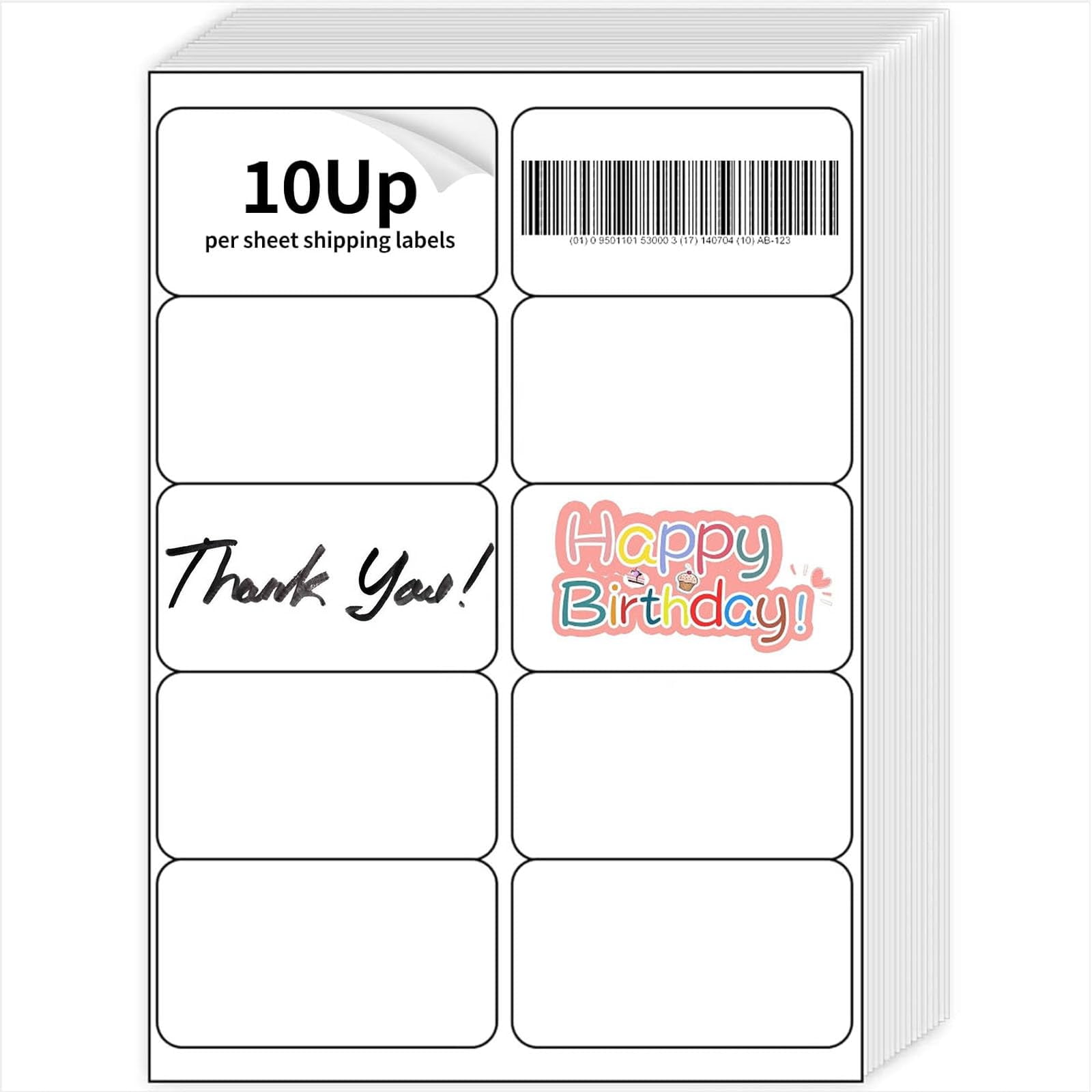 2" x 4" Mailing Labels,30 Sheets Shipping Labels Printable White