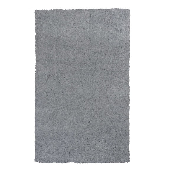 2' x 4' Polyester Grey Area Rug