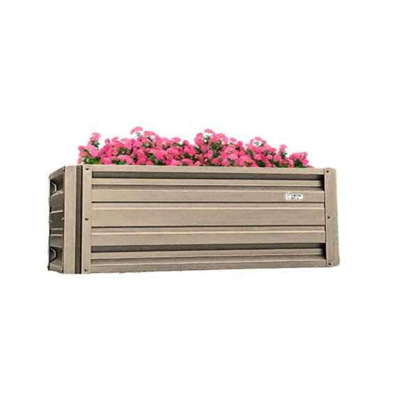 2 x 4 Rectangular Metal Planter Box Durable Raised Garden Bed in Galvalume Steel 24 x 48" With 18" Inch High Walls (Clay)