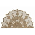 thumbnail image 1 of 2â€™ x 4â€™ Tan Retro Modern Medallion Hearth Rug, 1 of 5