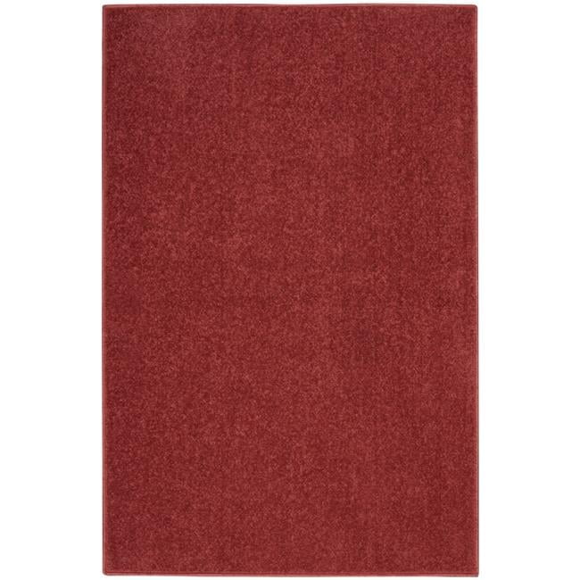 Brick Red Synthetic Indoor/Outdoor Runner Rug, 2' x 4'