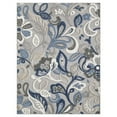 thumbnail image 1 of 2 x 4 ft. Jacobean Floral Indoor or Outdoor Area Rug - Grey & Blue, 1 of 1