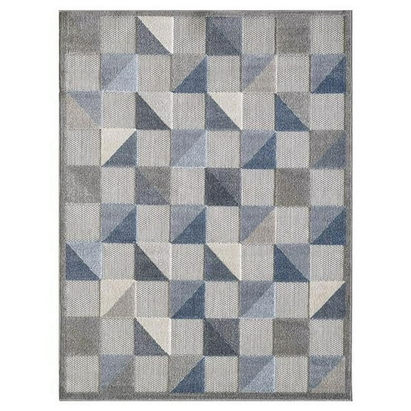 2 x 4 ft. Triangle Indoor or Outdoor Area Rug - Blue