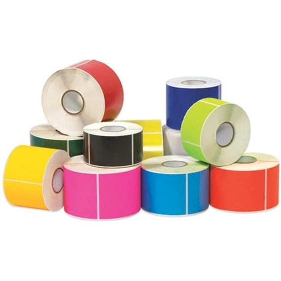 2 x 4 in. Fluorescent Pink Inventory Rectangle Labels - Roll of 500