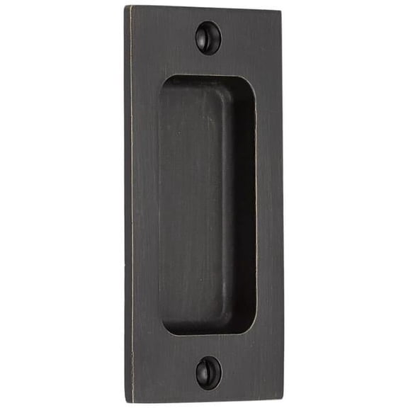 2 x 4 in. Rustic Modern Rectangular Flush Pull, Medium Bronze
