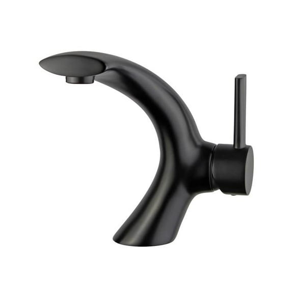 2 x 4 x 7.3 in. Bilbao Single Handle Bathroom Vanity Faucet, New Black