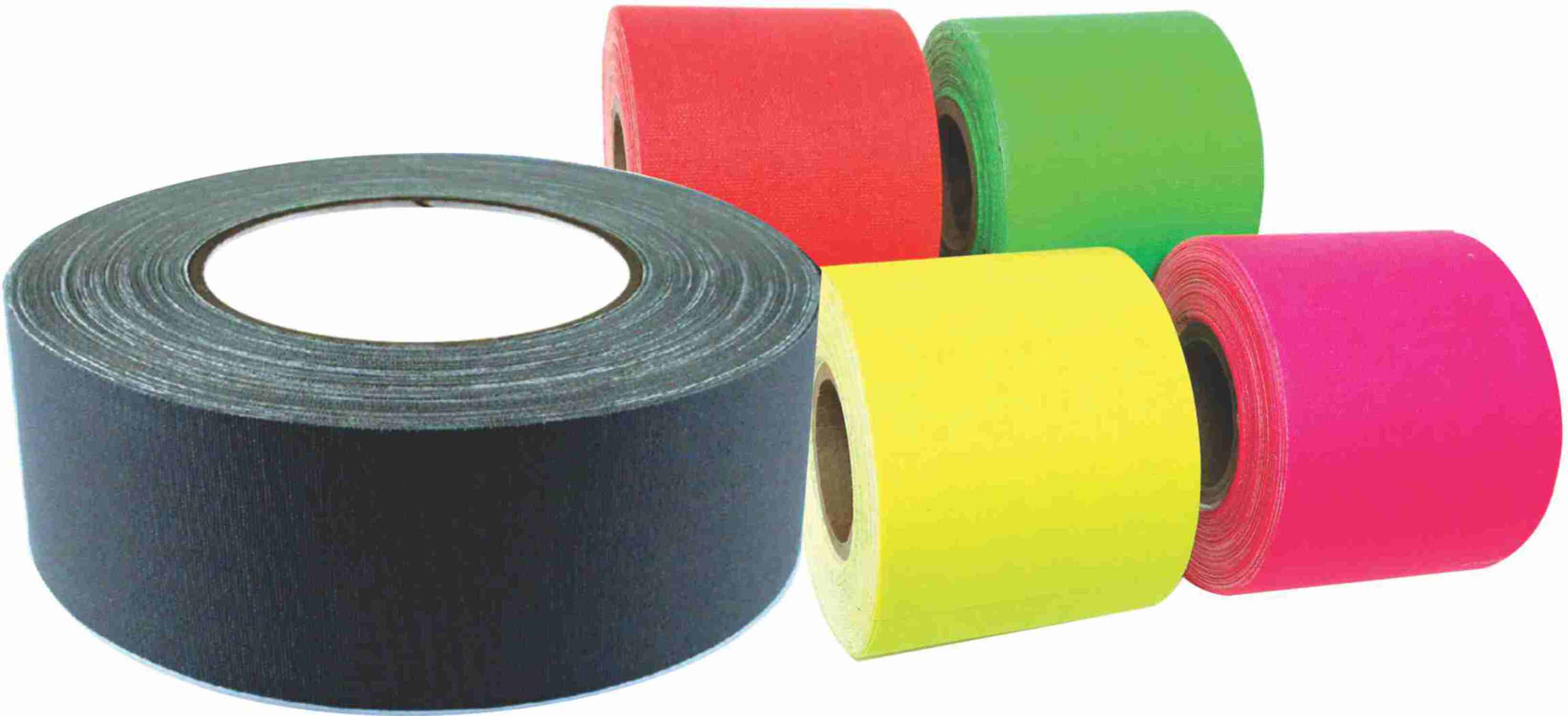 2" x 45 yard BLACK + 4 each 2" x 8 yard ORANGE, PINK, GREEN, ORANGE