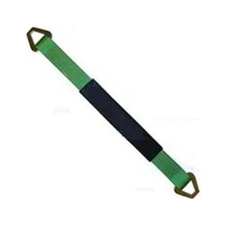 2 x 48 in. Axle Straps with Abrasive Sleeve & Delta Ring, Green - 4 Piece