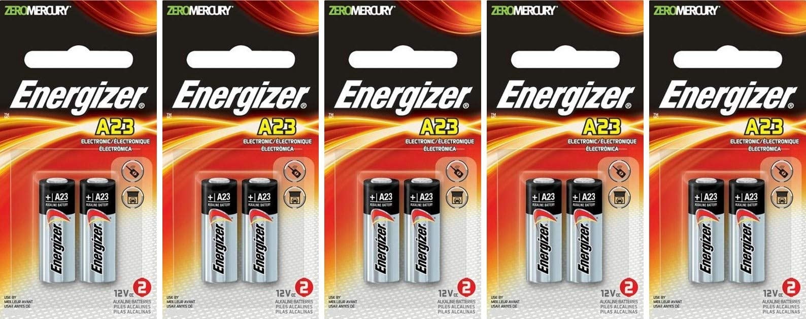 2 x 5 Energizer A23 21/23 23A MN21 GP23 12v Alkaline Garage Door Opener 10 Batteries