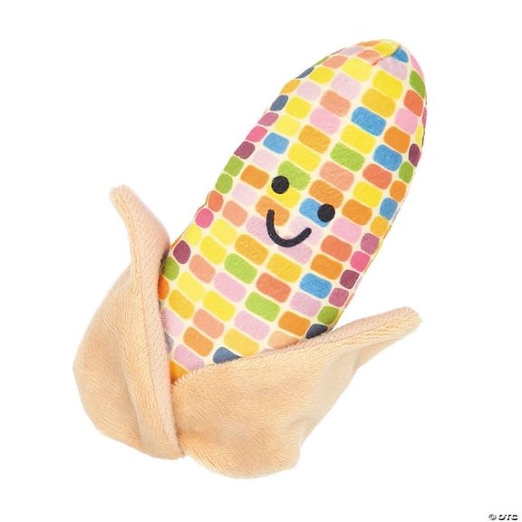 2" x 5" Fall-Themed Rainbow Stuffed Corn Cobs - 12 Pieces