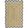 thumbnail image 1 of 2 x 5 Feet ( 60 cm x 150 cm ) Natural Jute with Blue Scalloped Area Rugs , Home Decor Rugs, 1 of 3