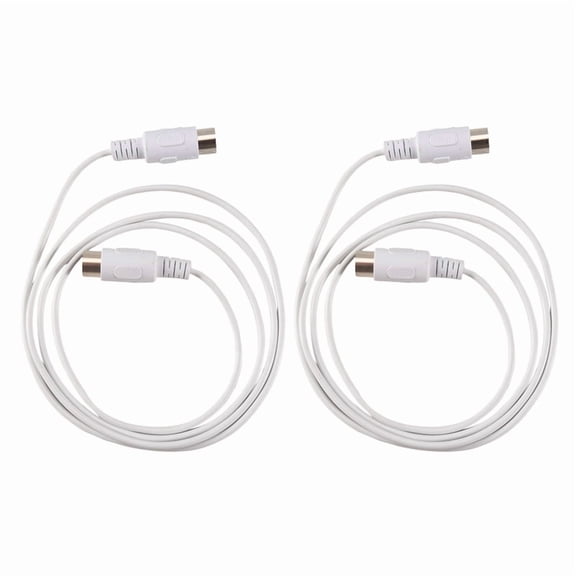 2 x 5 pin midi cable-White