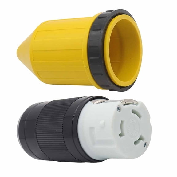 2 x 50A 125V Power Outlets Power Plug Female Rotary Locking Connector Weatherproof Energy Storage Connector Kit