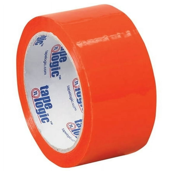 "ShippingSuppliesByMail Orange Polypropylene Tape, 2"" x 55 yds, 36 Rolls/Case, Pressure-sensitive, Acrylic"