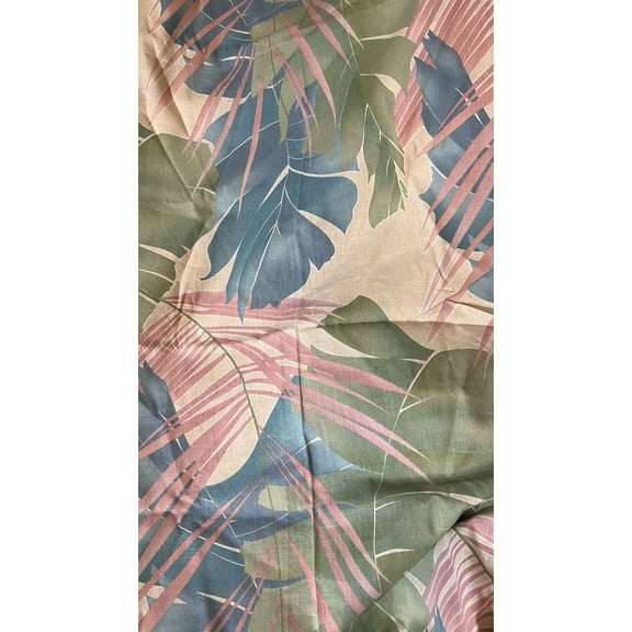 2 x 56 Square Cotton Pastels Green Pink Blue Curtain Panels Vintage Pair NEW