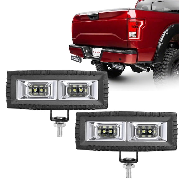 2 x 5inch 40W White LED Work Light Bar Pods Flood Auxiliary Driving Fog Lamp Backup Light Offroad SUV