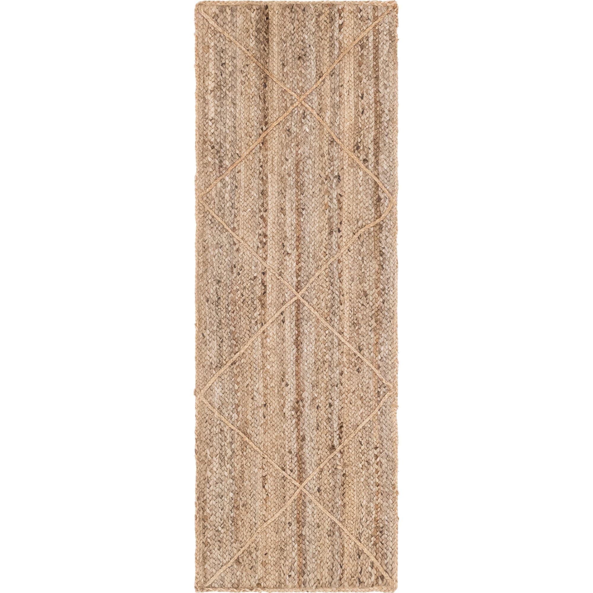 Eco-Friendly Natural Brown Hand-Braided Jute Runner Rug