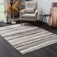 thumbnail image 1 of 2â€™ x 6â€™ Blue and Beige Distressed Stripes Area Rug, 1 of 15
