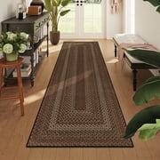 2' x 6' Braided Jute Hallway Runner Rug，Non Slip Ultra Thin Washable Low-Pile Carpet for Laundry Room, Farmhouse Modern Mat Runner for Bedroom, Entryway, Hallwa