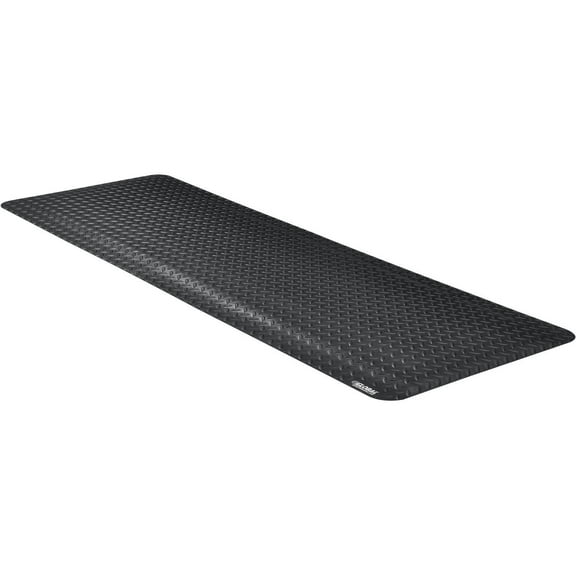 Global Industrial Diamond Plate Anti Fatigue Mat 15/16"" Thick 2'W x 6'L Black