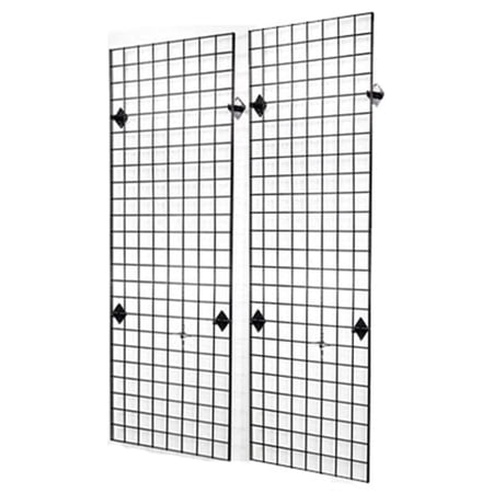 2' x 6' Foot Wire Grid Panel Wall Display Kit, 2-Pack.