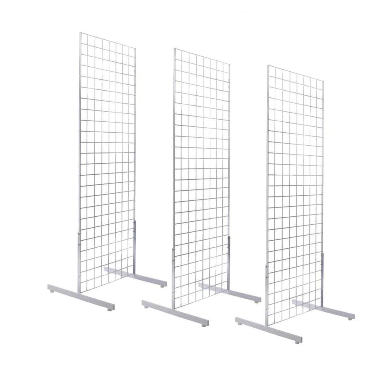 2' x 6' Gridwall Panel Tower with TBase Floorstanding Display Kit, 3