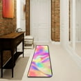 thumbnail image 1 of 2' x 6' Hallway Runner Rugs Modern Floor Carpet Non Slip Entryway Mat Bedroom Bathroom Kitchen Abstract Rainbow Tie-dye Pink, 1 of 7