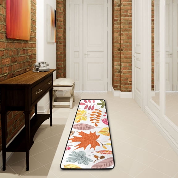 2' x 6' Modern Runner Rugs Hallway Floor Throw Carpet Autumn Fall Leaves Non Slip Entryway Mat Washable Bedroom Bathroom Kitchen