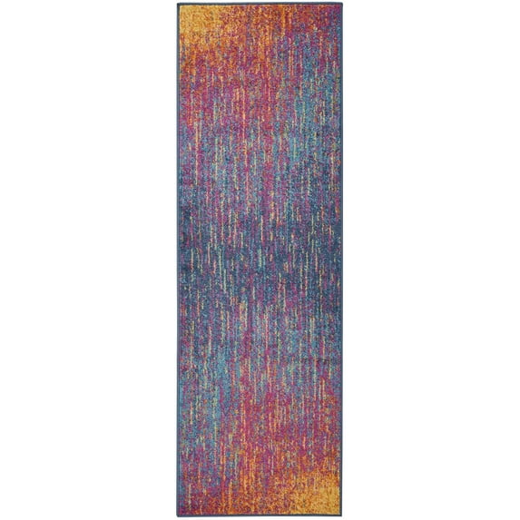 2’ x 6’ Rainbow Abstract Striations Runner Rug