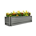 thumbnail image 1 of 2 x 6 Rectangular Metal Planter Box Durable Raised Garden Bed in Galvalume Steel 24 x 72" With 18" Inch High Walls (Slate Gray), 1 of 6