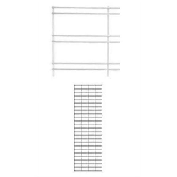 SSWBasics 2 x 6 foot White Slat Grid Panel - 3” on Center ¼" Thick